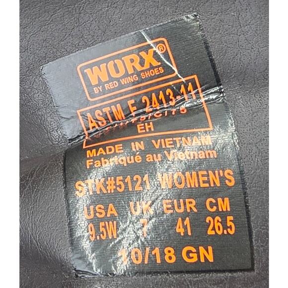 WORX By Red Wing Brown Ankle Boot Steel Toe ASTM Safety Work Bootie Women's 9.5W - Picture 8 of 9